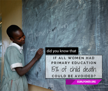If all women had primary education 15% of child deaths could be avoided